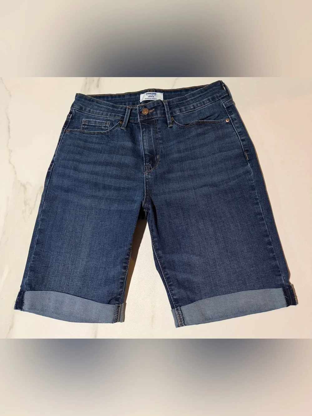 Denizen from Levi's Indigo Blue Denim Bermuda Shorts